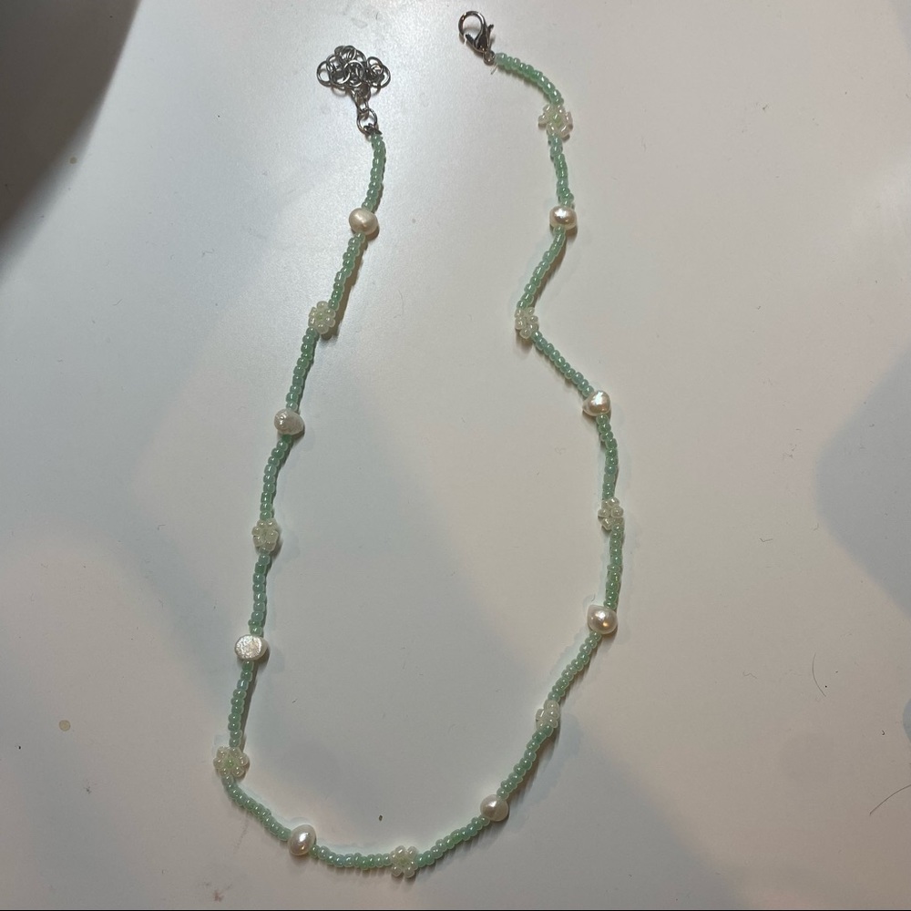 handmade glass bead necklace
